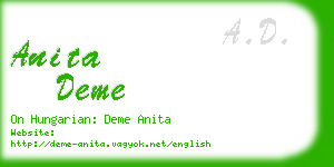 anita deme business card